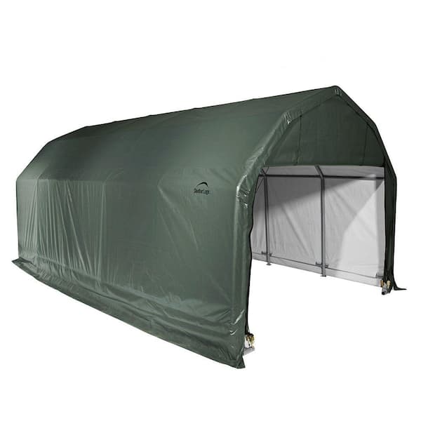 ShelterLogic 12 ft. W x 20 ft. D x 9 ft. H Steel and Polyethylene Garage without Floor in Green with Corrosion-Resistant Frame