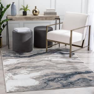 Verity Yara Grey 3 ft. 11 in. x 5 ft. 3 in. Modern Abstract Area Rug