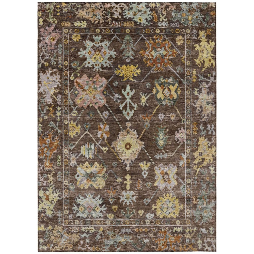 Chantille Machine Washable Indoor/Outdoor Abstract ACN2234 Chocolate 3 ft. x 5 ft. Area Rug price history on PriceWatchPro