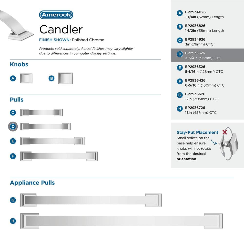 Polished Chrome 3-3/4 inch Center-to-Center Arch Cabinet Pull