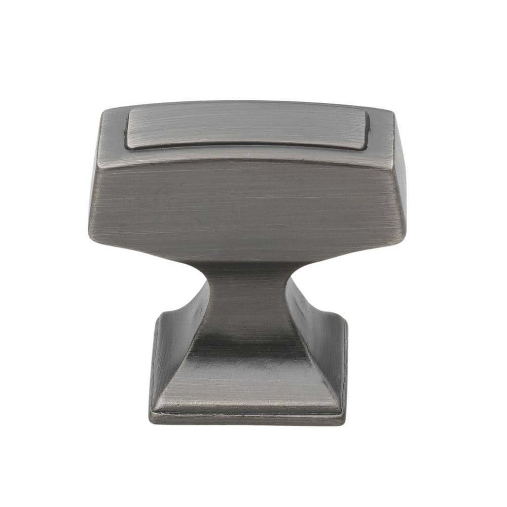 Satin Pewter Rectangular Cabinet Knobs with Mounting Hardware