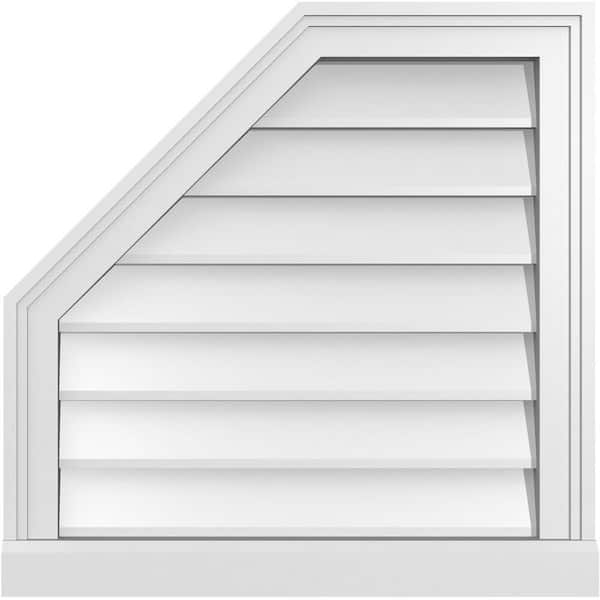 Ekena Millwork 22 in. x 22 in. Octagonal Surface Mount PVC Gable Vent: Decorative with Brickmould Sill Frame