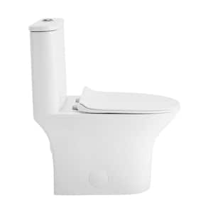 Cascade 1-piece 0.8/ 1.28 GPF Dual Flush Elongated Toilet in White, Seat Included
