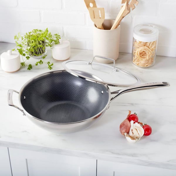 ZWILLING Paradigm Ceramic 12 in Stainless Steel Nonstick Wok with