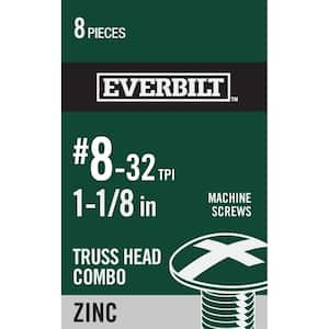 #8-32 x 1-1/8 in. Zinc Plated Combo Truss Head Machine Screw (8-Pack)