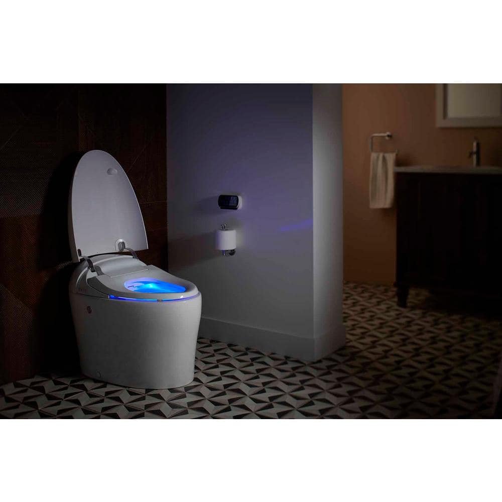 White Elongated Free Standing Dual Flush Toilet