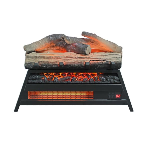 22 in. Freestanding Electric Fireplace in Antique Black with Remote Control
