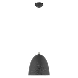 Waterburyt 1-Light Scandinavian Gray with Brushed Nickel Accents Pendant