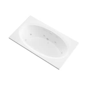 Imperial 6 ft. Rectangular Drop-in Whirlpool Bathtub in White