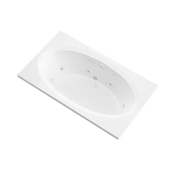 Universal Tubs Imperial 6 ft. Rectangular Drop-in Whirlpool Bathtub in White