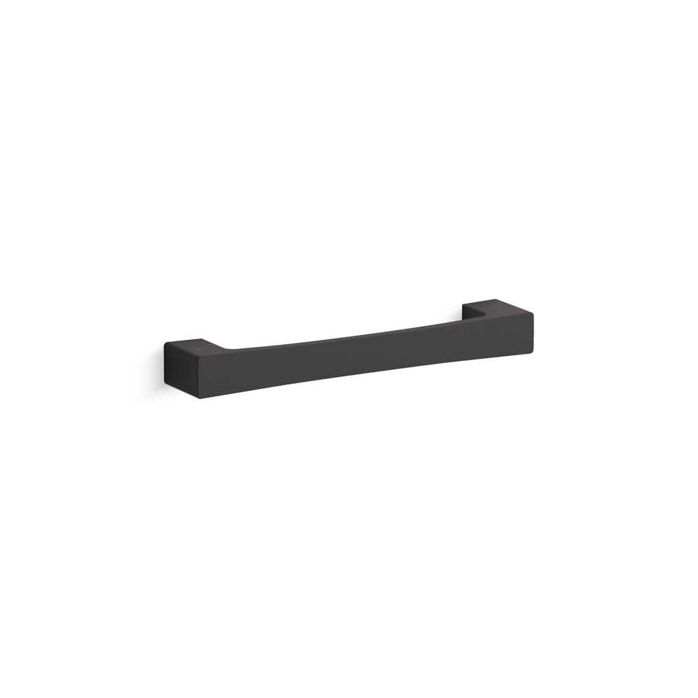 Matte Black Modern Bar Drawer Pull with Mounting Hardware