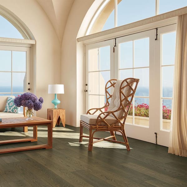 Baker French Oak 3/8 in. T x 6.5 in. W Click Lock Wire Brushed Engineered Hardwood Flooring (23.6 sq. ft./case)