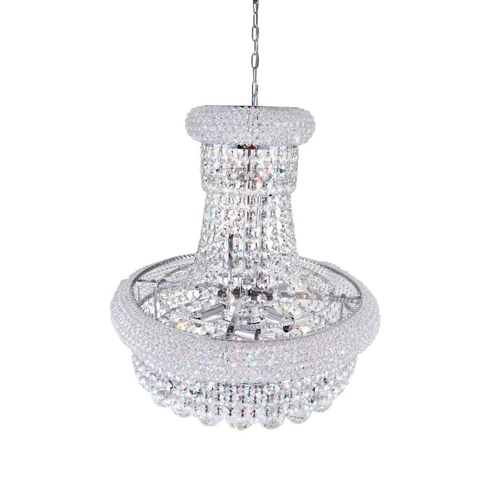 Empire 18" Chrome and Crystal 8-Light Chandelier