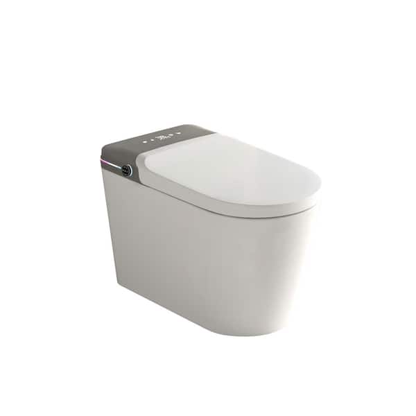 Raised Tankless Heated Seat Elongated Smart Toilet Bidet in White with Aromatherapy System, Warm Water and Dry