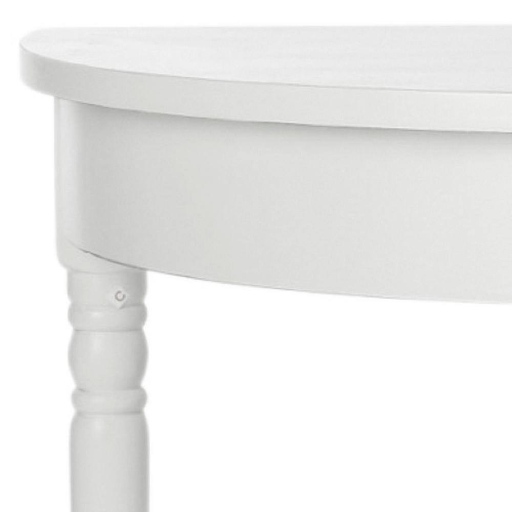 Elegant Georgian Demilune Console Table with Storage in Shady White