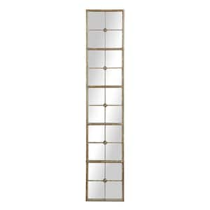 13.5 in W x 65 in. H Distressed Rectangle Metal Antique Gold Decorative Mirror