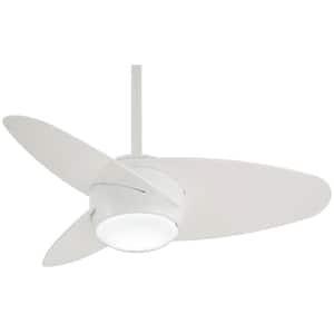 Slant 36 in. Integrated LED Indoor White Ceiling Fan with Light with Remote Control