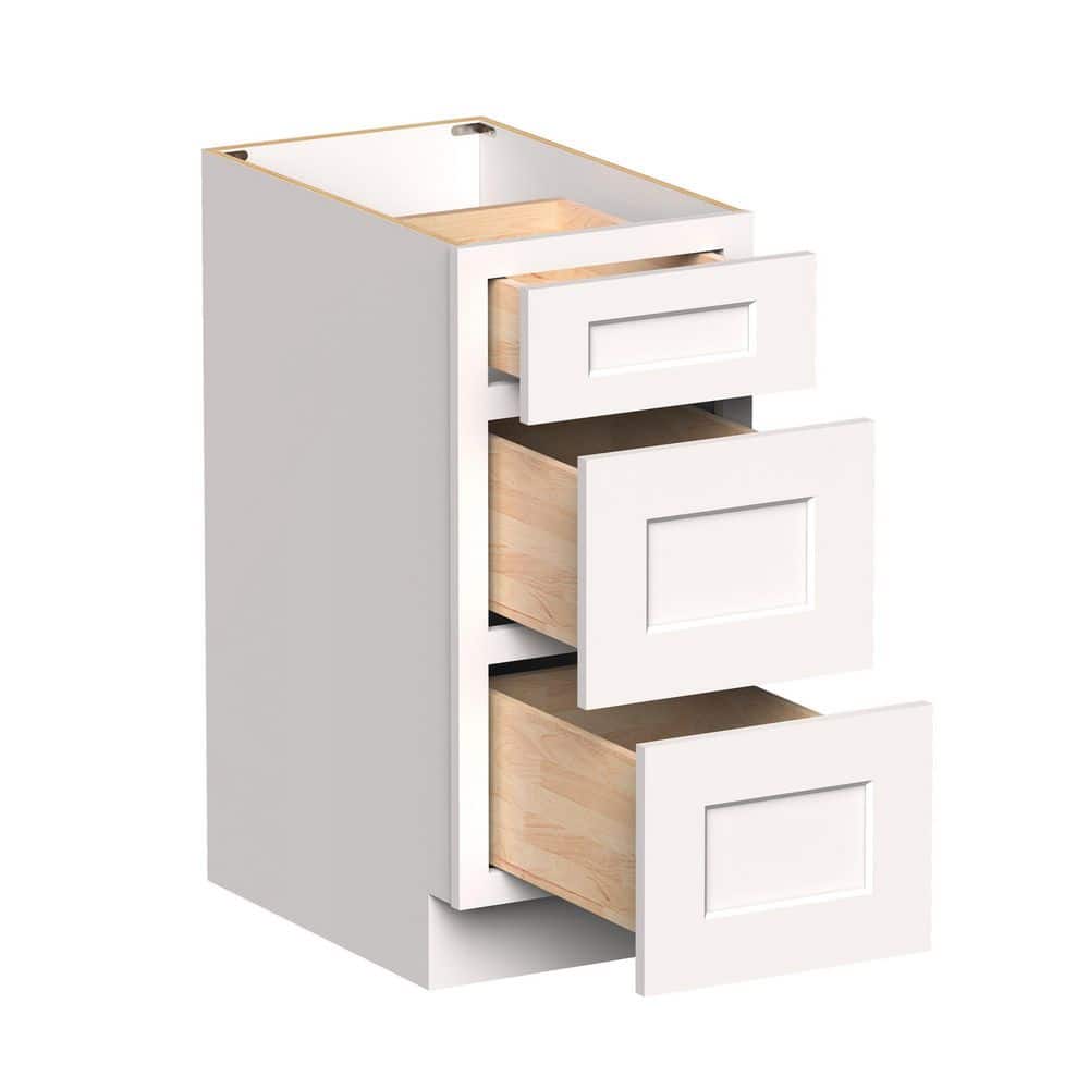 15 in. W x 24 in. D x 34.5 in. H in White HDF Ready to Assemble Drawer Base Kitchen Cabinet with 3 Drawers price history on PriceWatchPro