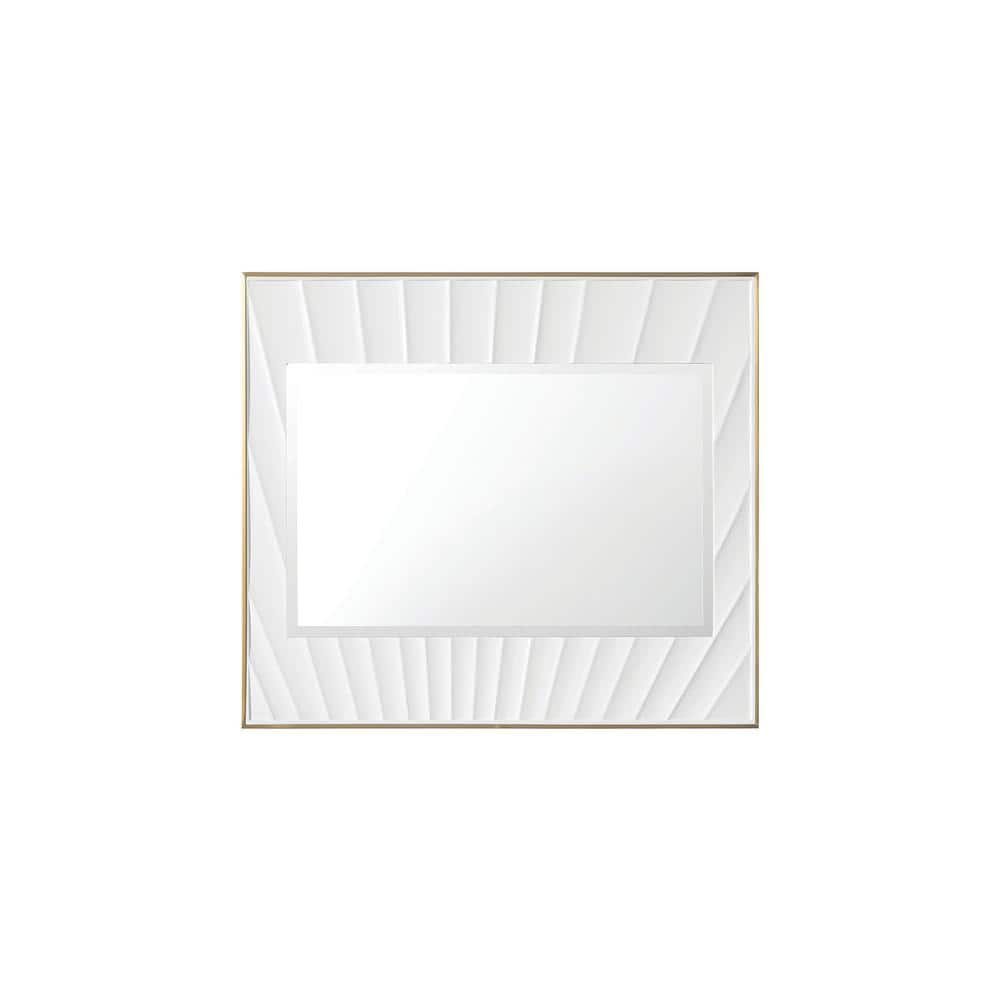 Le Soleil Rectangular White and Gold MDF Framed Mirror