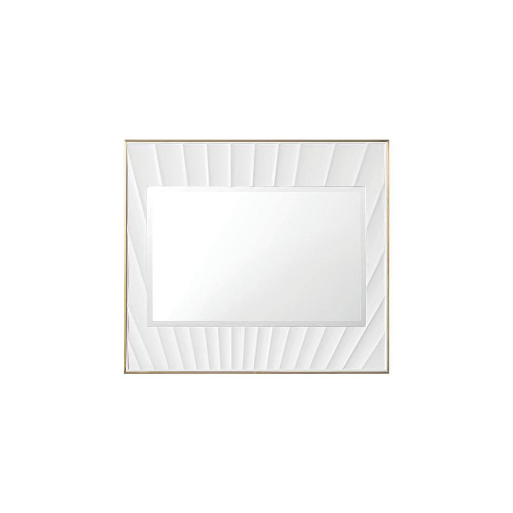 Le Soleil Rectangular White and Gold MDF Framed Mirror