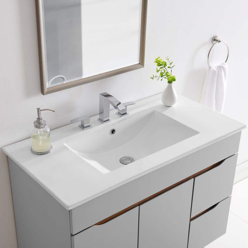 MODWAY Cayman 36 in. Bathroom Sink in White