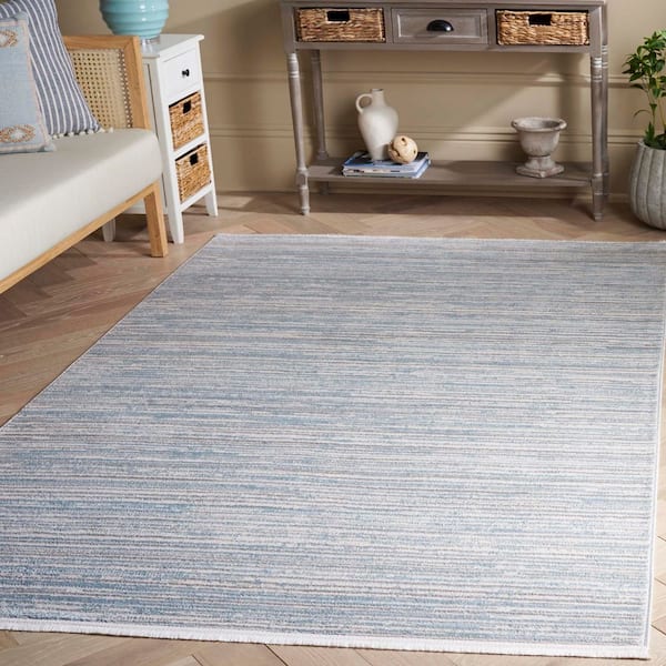 Mila Light Blue/Gray 5 ft. x 8 ft. Abstract Distressed Area Rug