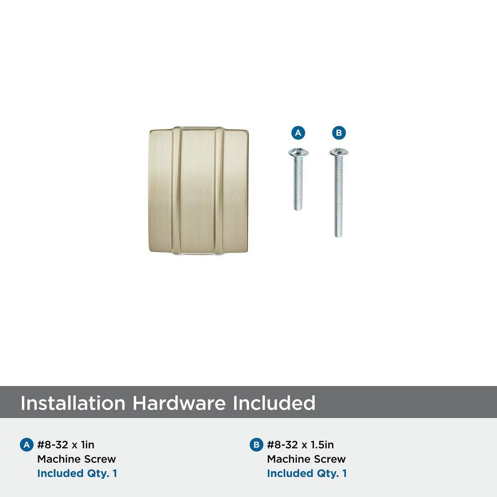 Golden Champagne Modern Rectangular Cabinet Knob with Mounting Hardware