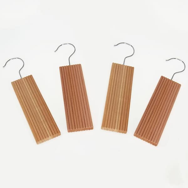 HOUSEHOLD ESSENTIALS Cedar Cedar Belt Hangers 4Pack 327521 The Home Depot