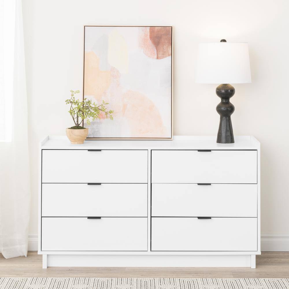 Simply Modern White Double 6-Drawer Dresser