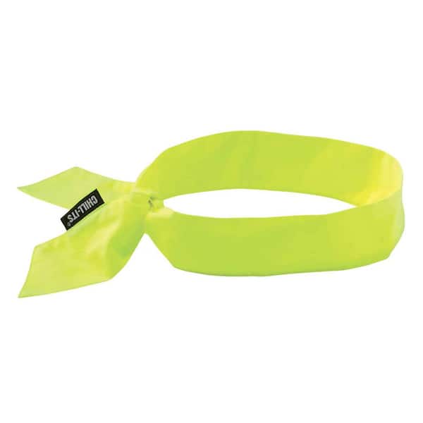 Ergodyne Chill-Its 6700 Lime Evaporative Cooling Bandana Headband Tie - 1 Pack