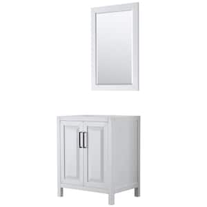Daria 29 in. W x 21.5 in. D x 35 in. H Single Bath Vanity Cabinet without Top in White with 24 in. Mirror