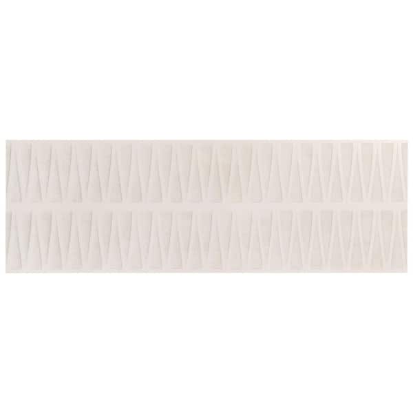Ivy Hill Tile Terravine Deco White 11.73 in. x 35.35 in. 3D Mixed