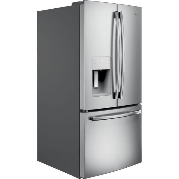 Ge 23 7 Cu Ft French Door Refrigerator In Stainless Steel Energy Star Gfe24jskss The Home Depot
