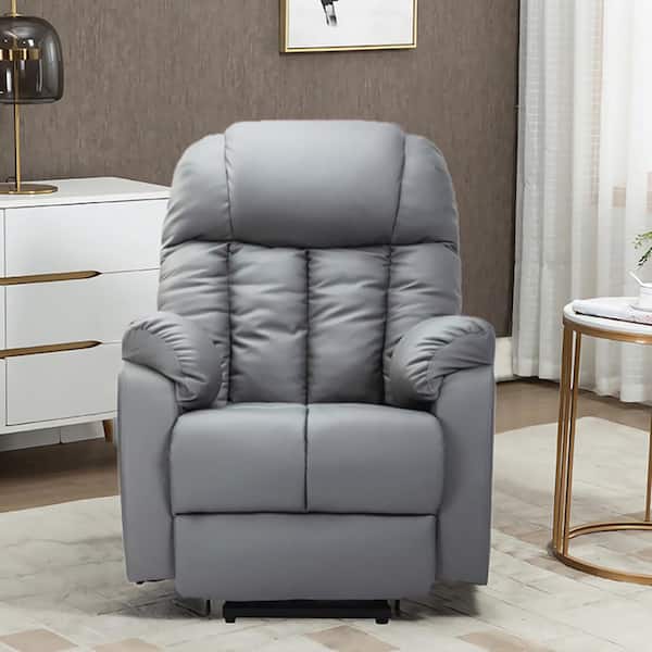 Power Lift Chair for Short People: 3 Position Wood Armrest 21.2 Wide Seat, Grey