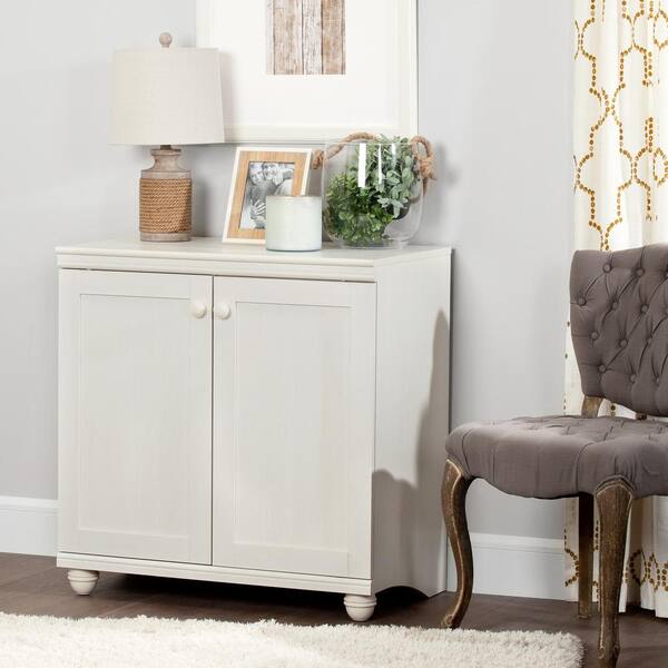 South Shore Hopedale White Wash 2-Door Storage Cabinet