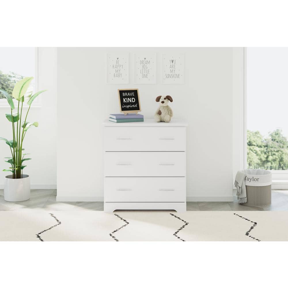 White GREENGUARD Certified 4-Drawer Nursery Dresser