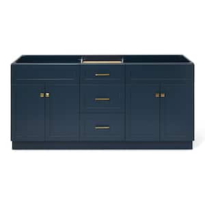 Hamlet 72 in. Freestanding Bathroom Vanity Cabinet without Top in Midnight Blue (Assembled)