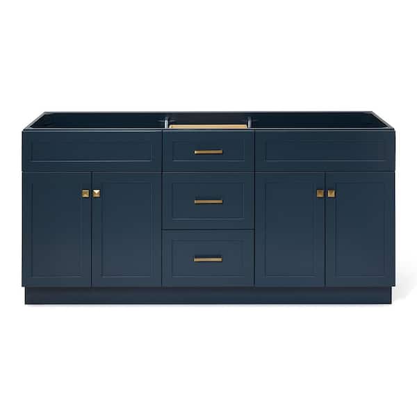Hamlet 72 in. W x 21.5 in. D x 34.5 in. H Double Freestanding Bath Vanity Cabinet without Top in Midnight Blue