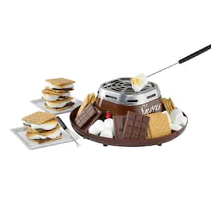 SMM200 Stainless Steel Electric S'Mores Maker with 4-Compartment Tray and 2 Roasting Forks