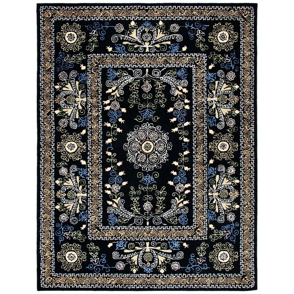 Micro-Loop Black/Green 9 ft. x 12 ft. Floral Border Area Rug price history on PriceWatchPro