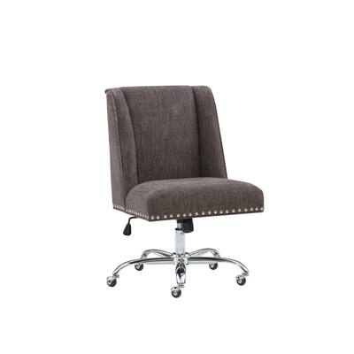 Draper 24 in. Width Chrome Fabric Task Chair with Adjustable Height