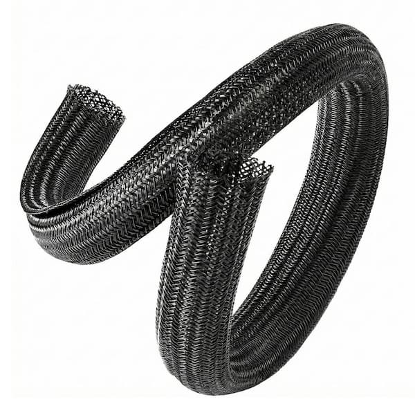 5 ft. Pack Cable Sleeve Cover Black Self-Closing Cord Organizer Wire Hider Pet Proof Desk Home Office TV