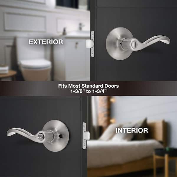 Defiant Naples Satin Nickel Bed/Bath Door Handle 32LYEX201B - The
