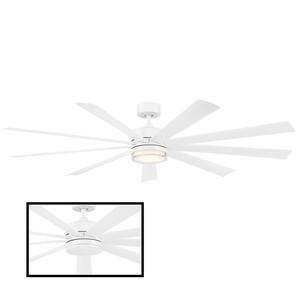 Wynd XL 72 in. 3000K Integrated LED Indoor/Outdoor Matte White Smart Ceiling Fan with Light Kit and Remote