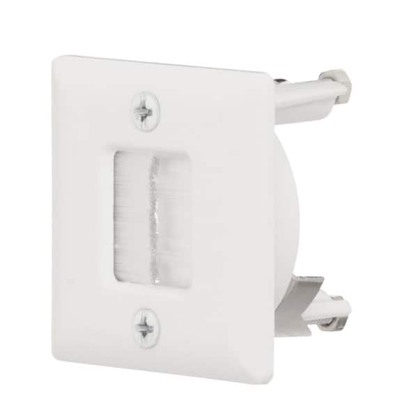 Commercial Electric 1-Gang Flexible Opening Cable Wall Plate, White 5028-WH  - The Home Depot