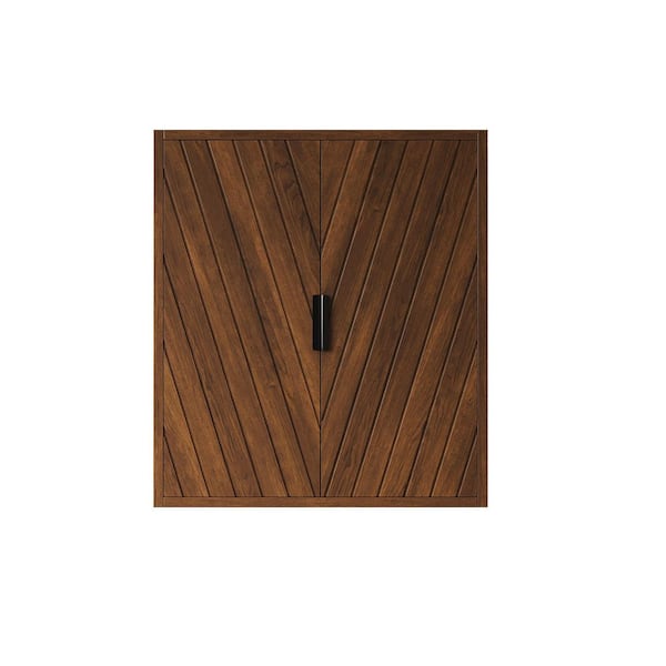 26 in. W x 8 in. D x 30 in. H Brown Linen Cabinet