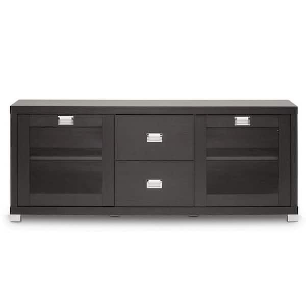Baxton Studio Foley Dark Brown Entertainment Center