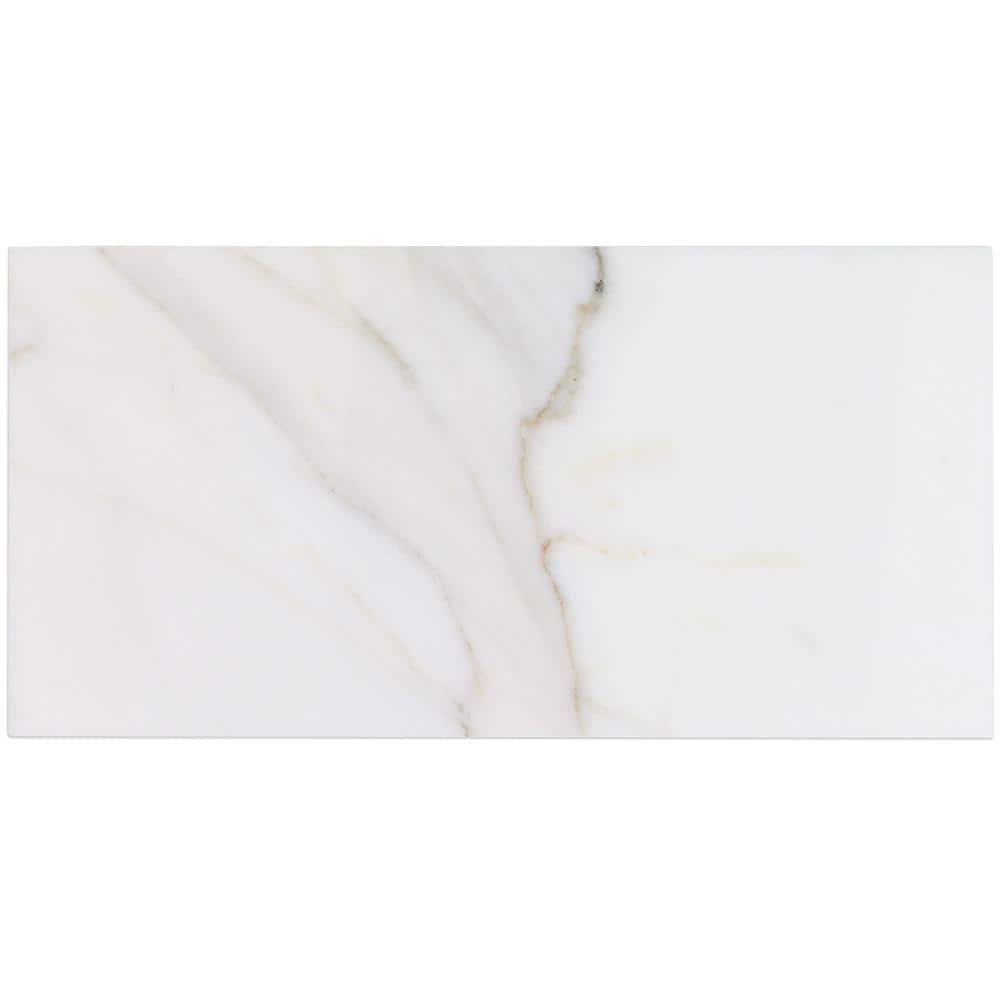 Calacatta 6" x 12" Glossy Marble Look Subway Tile