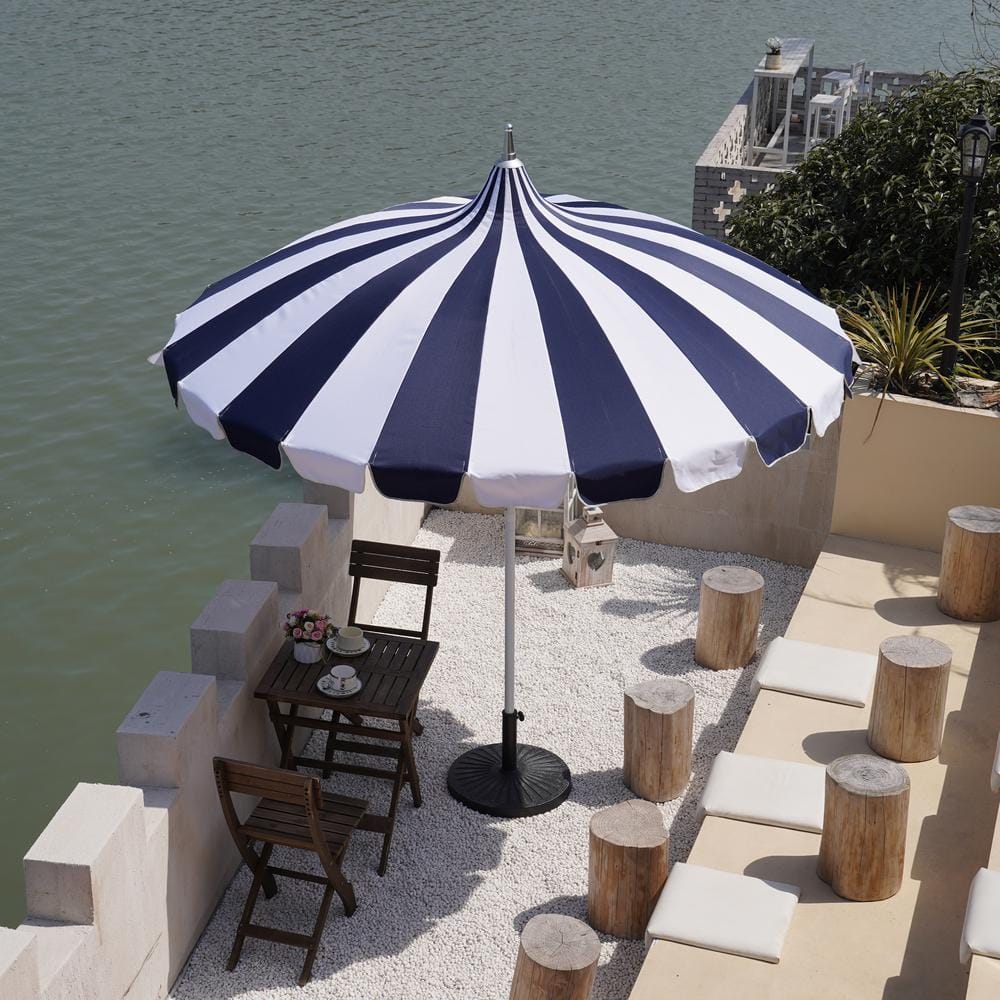 GARSING 8 ft. Pagoda Outdoor Market Umbrella in Blue Funsite-8Ft-Pagoda ...