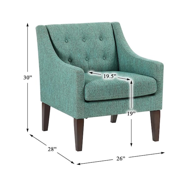 Lazzara Lowery Green Textured Fabric Upholstery Button-Tufted Back